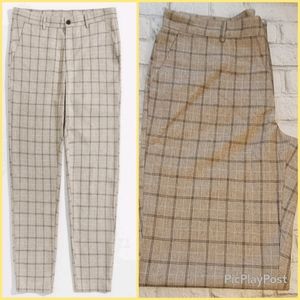 MENS Plaid Tapered Pants
